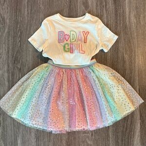 Colorful B'Day Girl T-Shirt and Skirt Set